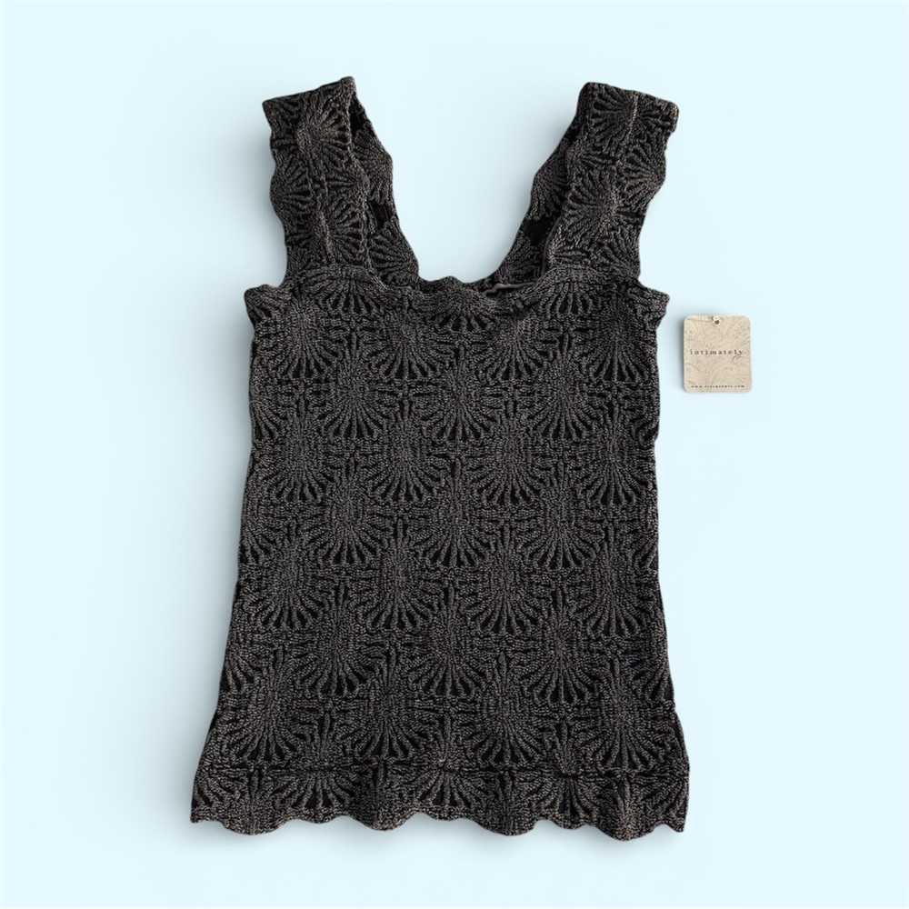 Free People Black Lace Tank Top
